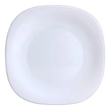Jogo 6 Pratos Diva Quadrado Raso Vidro Opal Temperado 27,5cm Cor Branco Foto mini 1
