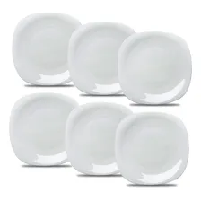 Jogo 6 Pratos Parma Quadrado De Vidro Opal Glass 27 Cm Foto mini 1