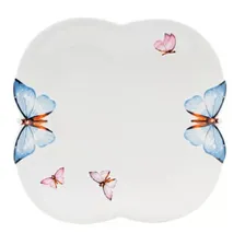 Jogo 6 Pratos Raso Porcelana Borboletas Wolff 24cm Mesaposta Foto mini 1