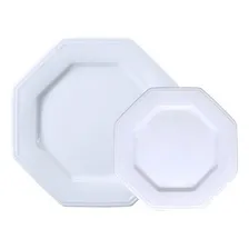Jogo 6 Pratos Rasos E 6 Sobremesa Prisma Porcelana Schmidt Foto mini 1