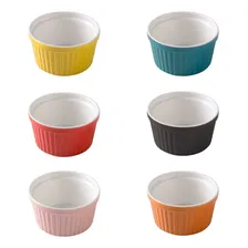 Jogo 6 Ramequim Porcelana 140ml Colorido Finger Food Molho Foto mini 1