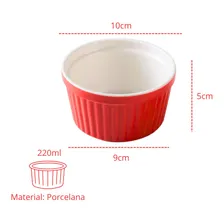 Jogo 6 Ramequim Porcelana 220ml Colorido Buffet Restaurante Cor Vermelho Foto mini 3