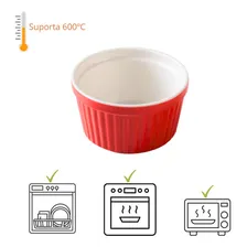 Jogo 6 Ramequim Porcelana 220ml Colorido Buffet Restaurante Cor Vermelho Foto mini 4