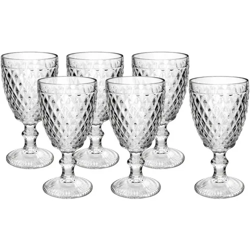 Jogo 6 Taças Bico De Abacaxi Transparente 300ml Água Suco Foto 1