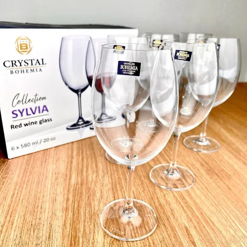 Jogo 6 Taças Bohemia Vinho Tinto Cristal 580ml Sylvia Foto 1