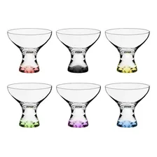 Jogo 6 Taças Cristal Coloridas Sobremesa 330ml Vega Bohemia Foto  mini 1