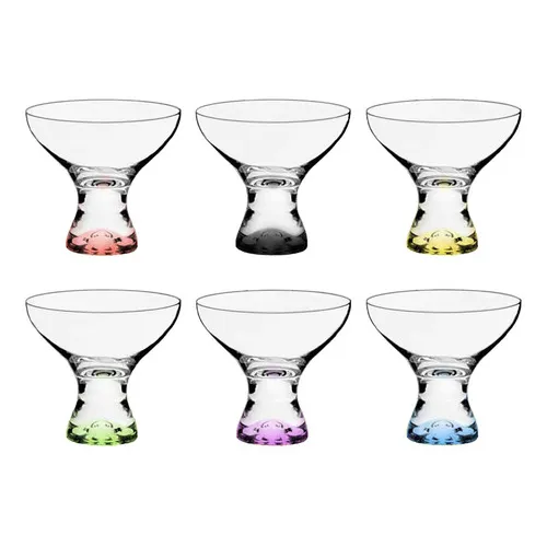 Jogo 6 Taças Cristal Coloridas Sobremesa 330ml Vega Bohemia Foto 1