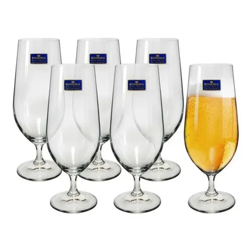 Jogo 6 Taças Cristal Para Chopp Gastro 380ml Bohemia Cor Translúcido Foto 1