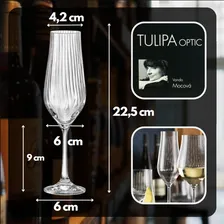 Jogo 6 Taças Crystal Champanhe Bohemia Tulipa Optic 170ml Cor Transparente Foto mini  2