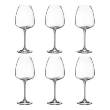 Jogo 6 Taças De Cristal Para Vinho Tinto 610ml Anser Bohemia Água Conjunto Taças Cristal Titânio Foto  mini 1