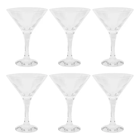 Jogo 6 Taças Para Martini Em Vidro 175ml Foto 1