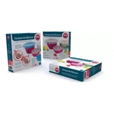 Jogo 6 Tampas Silicone Reutilizável FlexĂvel Transparente Foto mini 1