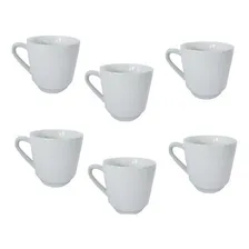 Jogo 6 XĂcara 200 Porcelana Branca Lisa Caneca Chá Cafe Foto mini 1