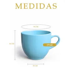 Jogo 6 Xicara Café Chá Porcelana Azul 170ml Foto mini  3