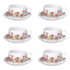 Jogo 6 Xicaras Café Chá Porcelana 160ml Kit Xícaras Foto  mini 1