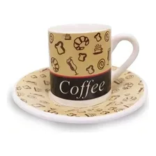 Jogo 6 Xicaras Café Expresso Chá Porcelana Pires Foto mini 3