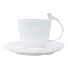 Jogo 6 Xícaras De Chá Com Pires Porcelana Pássaro Foto mini  3