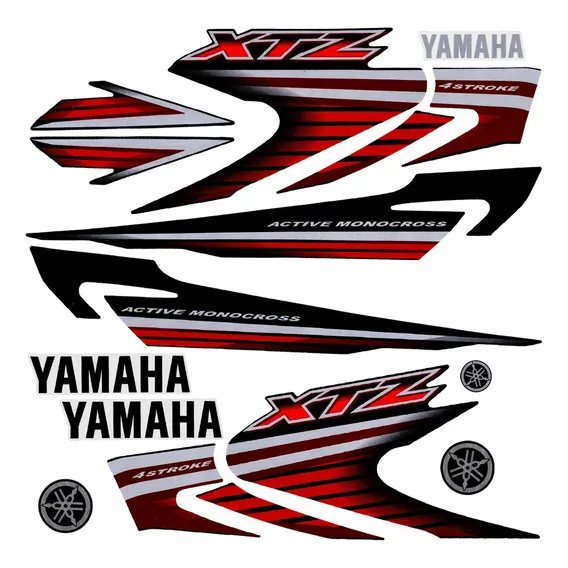 Jogo Adesivos Completo Yamaha Xtz 125 Preto Ano 2007 Foto 1