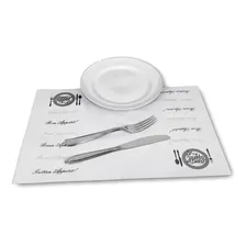 Jogo Americano Toalhas De Mesa Papel Bandeja 37,5cm X 24,5cm Bom Apetite - Kit 3.000 Folhas Cor Branco Foto  mini 1