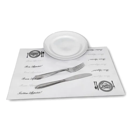 Jogo Americano Toalhas De Mesa Papel Bandeja 37,5cm X 24,5cm Bom Apetite - Kit 3.000 Folhas Cor Branco Foto 1