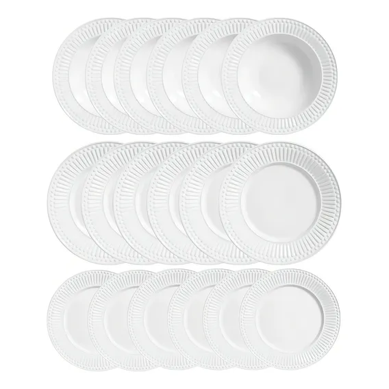Jogo Aparelho Jantar Roma Branco Porto Brasil Kit 18 Peças Foto 1