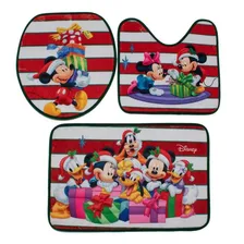 Jogo Banheiro 3 Tapetes Mickey Natal - Disney Foto mini 1