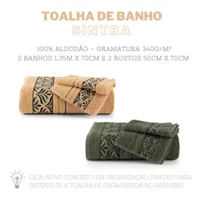 Jogo Banho Ele Ela 100% Algodão Gramatura340g 4 Pçs Foto mini 2