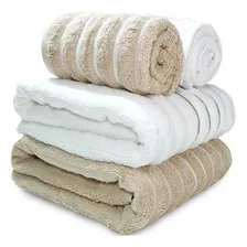 Jogo Banho Gigante 4 Banhão Corttex Wave 100% Algodão Cor Branco/bege Foto mini 1