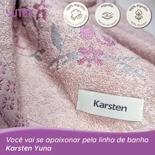Jogo Banho Karsten Yuna 100% Algodão Barra Floral Macia 4 Cor Branco/rosa Foto mini 4
