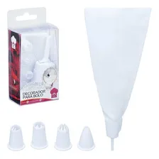 Jogo Bico De Confeitar Decorador De Bolo 5 Pcs Bisnaga 34cm Foto mini 1
