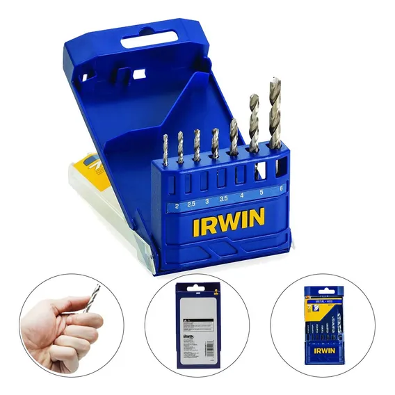 Jogo Broca Haste Paralela 7 Pecas Hss 2a6mm Irwin 1865309 Foto 1