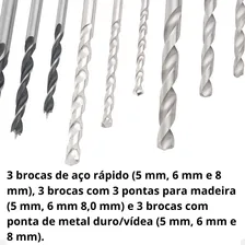 Jogo Brocas Combinado Ar/videa/madeira 9 Peças Vonder Foto mini  2