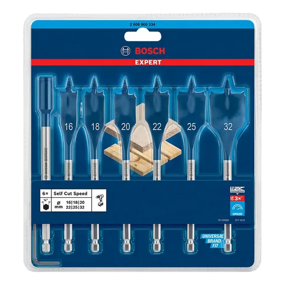 Jogo Brocas Self Cut Speed 16 32mm 7 Unidades Bosch Foto 1