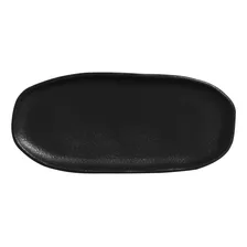 JOGO C/ 4 TRAVESSAS OVAL RASA PEQUENA ORGÂNICO PRETO MATTE 23x11CM PORTO BRASIL Foto mini 2
