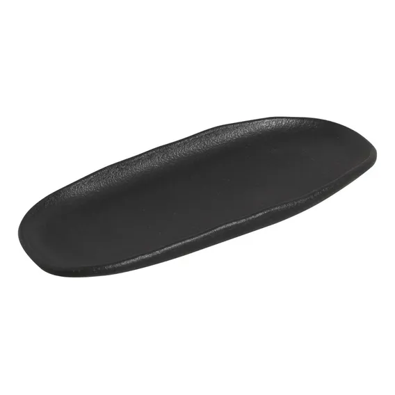 JOGO C/ 4 TRAVESSAS OVAL RASA PEQUENA ORGÂNICO PRETO MATTE 23x11CM PORTO BRASIL Foto 1