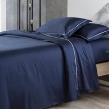 Jogo Cama Casal 300 Fios Kacyumara Lazio - Marinho Foto mini  2