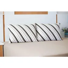 Jogo Cama Casal Malha 3pç Listras Diagonais - Portallar Foto  mini 1