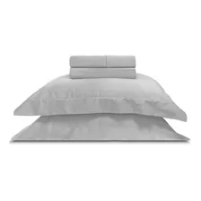 Jogo Cama Queen Buettner Percal 300 Fios Dobra Feita 4 Pcs Cor Cinza Foto mini 1