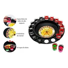 Jogo Cassino Shot Com Roleta 16 Copos Bebida Drink Western Foto mini 3