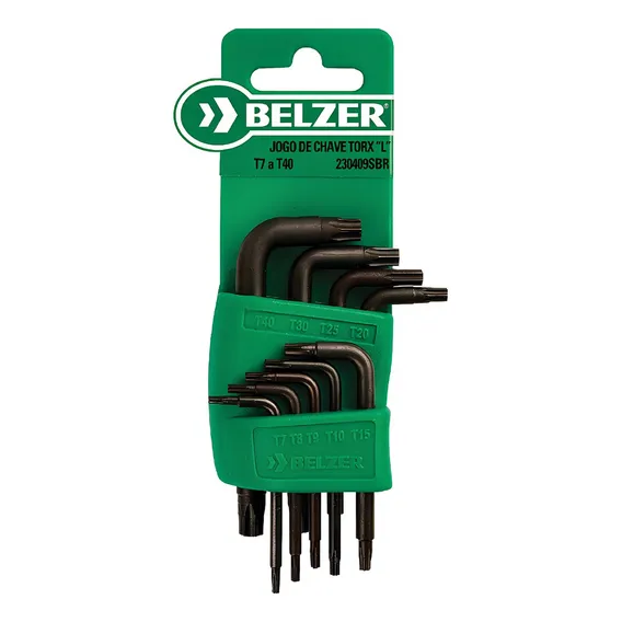 Jogo Chave 9 Peças Torx L T7 A T40 Belzer 230409sbr Cor Preto Foto 1