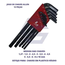 Jogo Chave Allen Longa 13 Peças Profissional Cromo Vanádio Foto mini 3