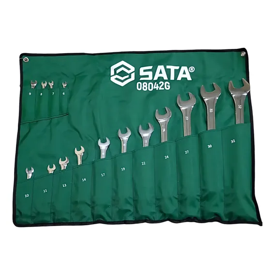 Jogo Chave Combinada Angulada 15pçs 6 A 32mm Sata St08042g Foto 1