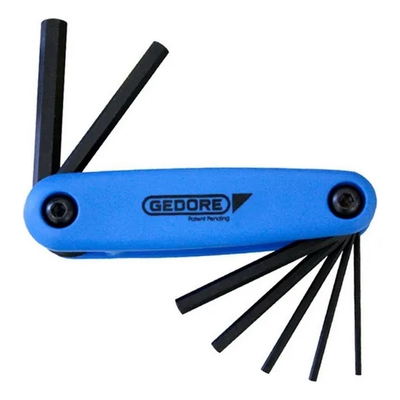 Jogo Chave De Bolso Hexagonal Allen De 2 À 8 Mm Gedore Cor Azul Foto 1