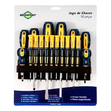 Jogo Chave Fenda Philips Precisão Magnetizada 18pçs Brasfort Foto mini  2