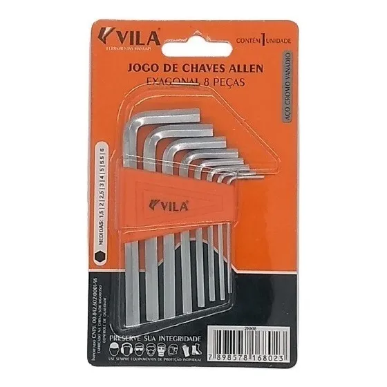 Jogo Chave Hexagonal/allen Crv 1,5 A 8mm Com 8pçs Vila Foto 1