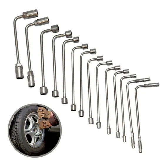 Jogo chave premium roda biela l 14 pçs 6 a 19mm aço carbono cromado ImportWay Foto 1