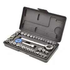 Jogo Chave Soquete Sextavados 40 Pcs C/ Chave Catraca Fertak Foto mini 1