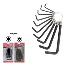 Jogo Chave Torx Com Furo - Corneta T8 A T50, 10 Pçs Foto mini  3