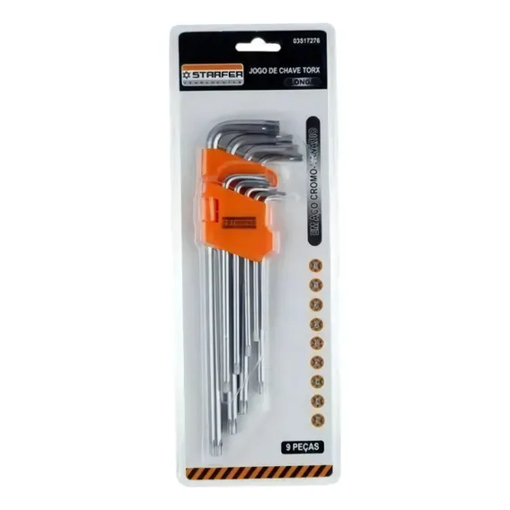 Jogo Chave Torx Longa 9 Peças T10-t50 Starfer Foto 1