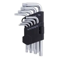 Jogo Chave Torx Tipo L 9 Peças Longa T10 A T50 Com Furo Guia Foto mini 3
